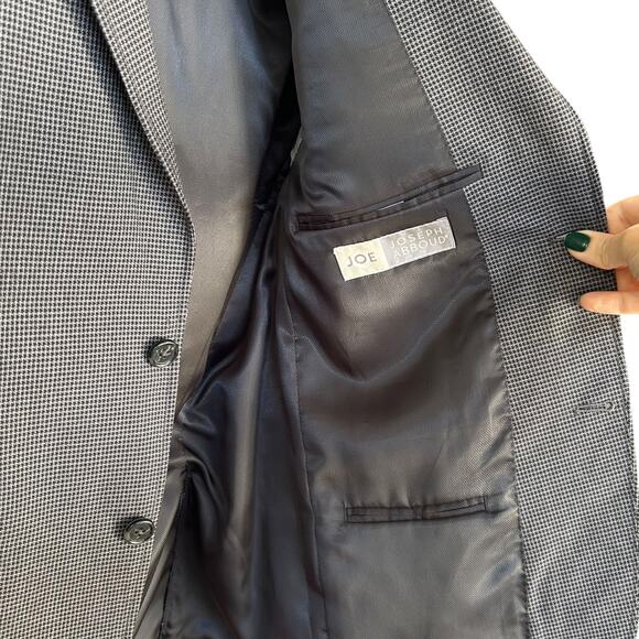 NWT Joseph Abboud Gray/Black Houndstooth Sport Coat Size 38S - Picture 6 of 7